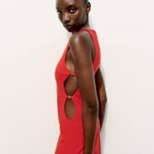 Zara Red Mini Dress with side cutouts